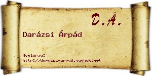 Darázsi Árpád névjegykártya