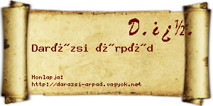 Darázsi Árpád névjegykártya