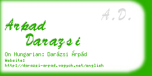 arpad darazsi business card