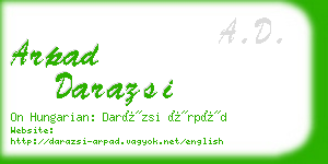 arpad darazsi business card